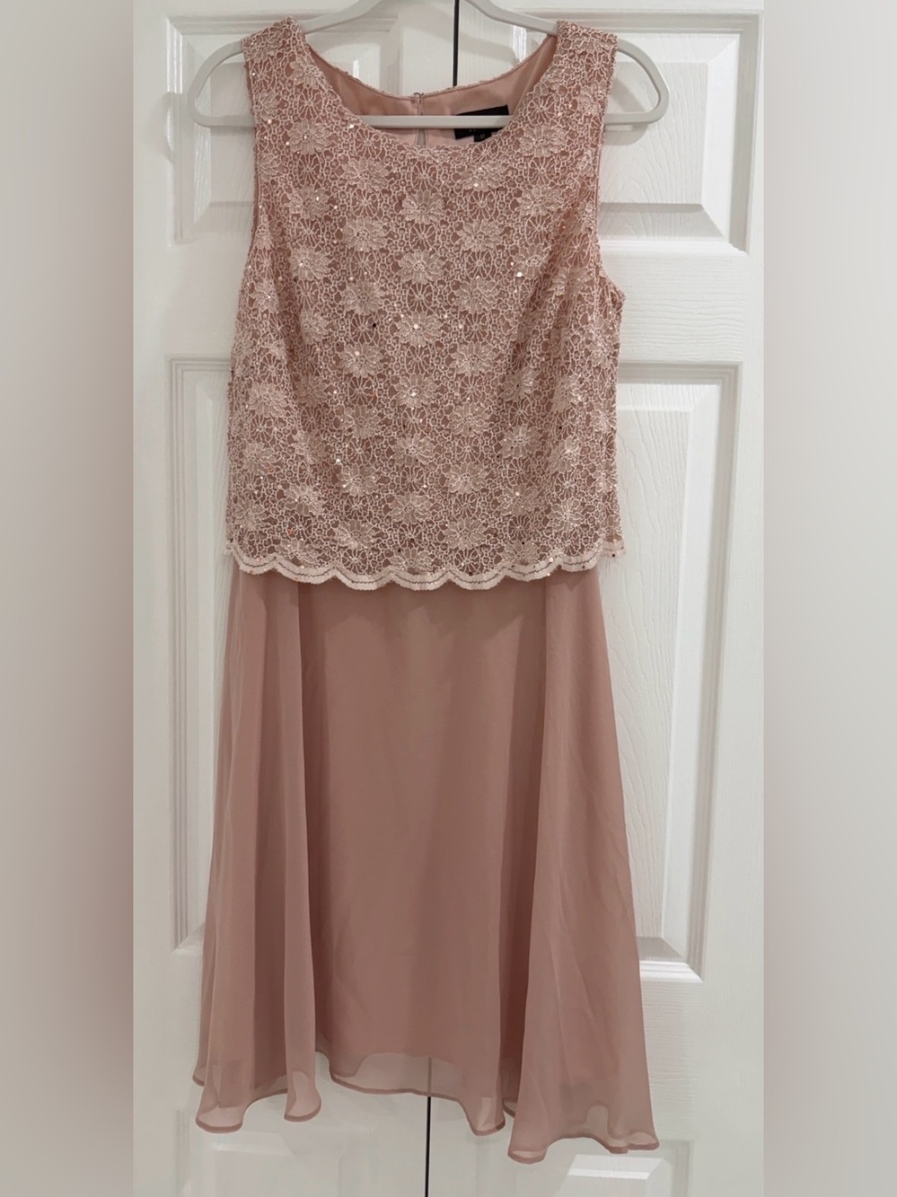 connected apparel Blush Lace Sequin Dress
